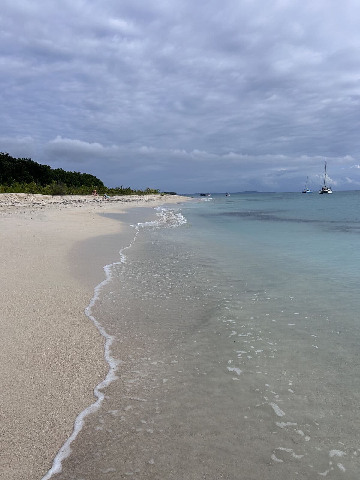 Empty white sand beach on the Zapatilla Cays